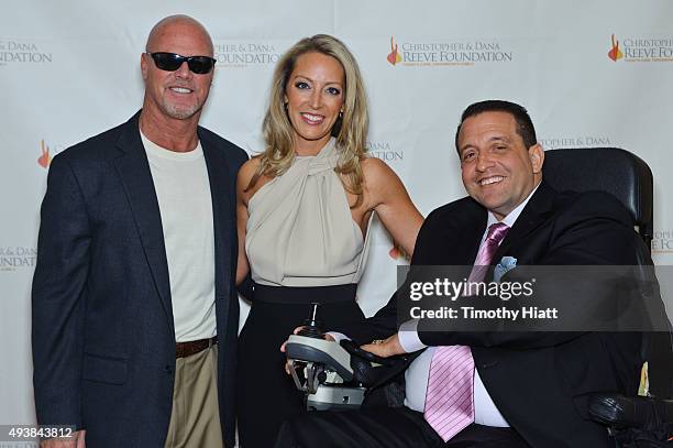 Jim McMahon, Kelly Heneghan, and Alan Brown attend The Christopher & Dana Reeve Foundation's "A Magical Evening Chicago" at Peninsula Hotel on...