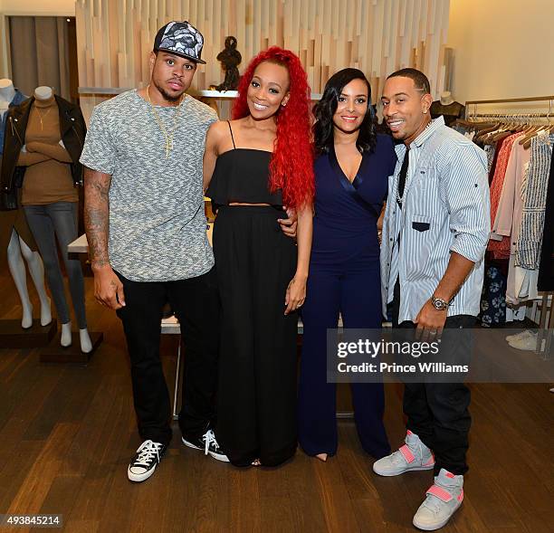 Shannon Brown, Monica Brown, Eudoxie Agnan Bridges and Chris "Ludacris" Bridges attend Unspoken Angels Charity Event For Domestic Violence Awareness...