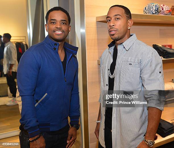 Larenz Tate and Chris "Ludacris" Bridges attend Unspoken Angels Charity Event For Domestic Violence Awareness Month at Intermix Buckhead on October...