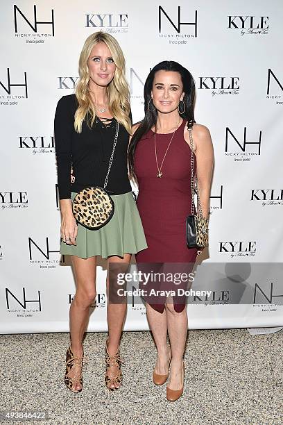 Nicky Hilton Rothschild and Kyle Richards attend NICKY HILTON x linea pelle Launch Celebration at Kyle by Alene Too on October 22, 2015 in Beverly...