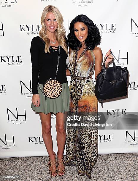 Fashion designer Nicky Hilton and TV personality Lilly Ghalichi attend the Nicky Hilton x Linea Pelle launch celebration at Kyle by Alene Too on...