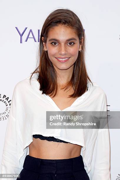 Actress Caitlin Stasey attends the screening of "Please Like Me" at The Paley Center for Media on October 22, 2015 in Beverly Hills, California.