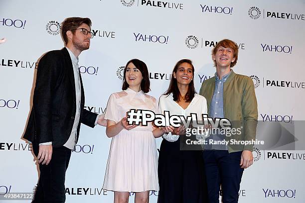 Actor/writer Thomas Ward, actress Emily Barclay, actress Caitlin Stasey and creator/actor Josh Thomas attend the screening of "Please Like Me" at The...