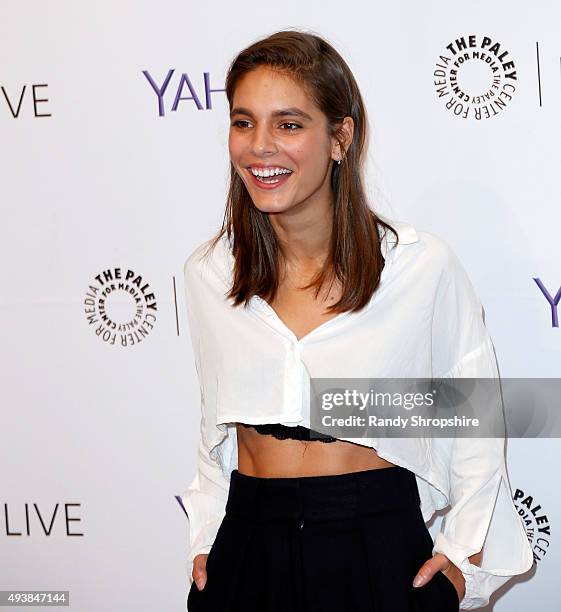 Actress Caitlin Stasey attends the screening of "Please Like Me" at The Paley Center for Media on October 22, 2015 in Beverly Hills, California.