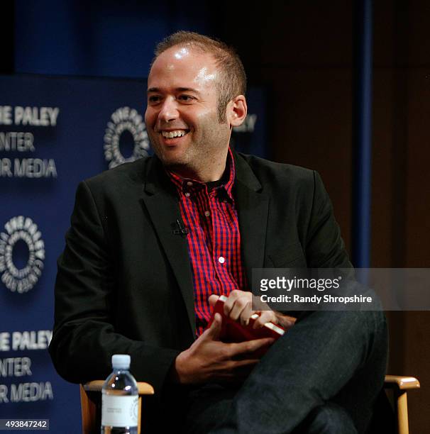 Senior entertainment editor of Buzz Feed News Jarett Wieselman attends the discussion panel for "Please Like Me" at The Paley Center for Media on...