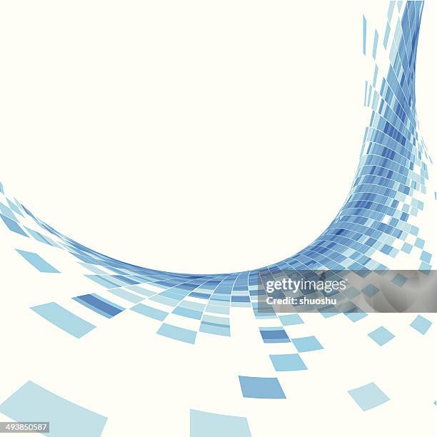 stockillustraties, clipart, cartoons en iconen met abstract blue wave check technology background - techno background