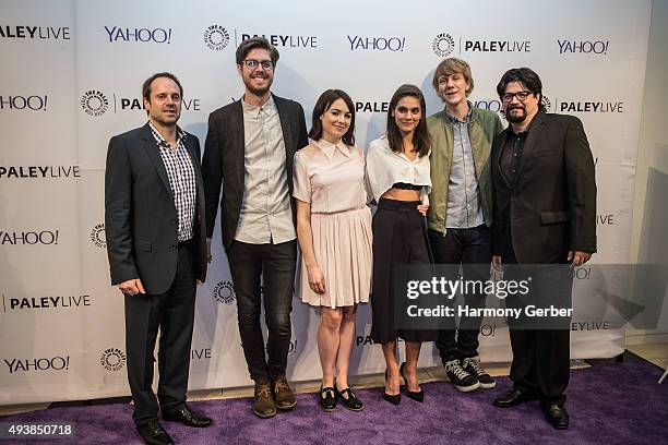 Josh Thomas, Thomas Ward, Caitlin Stasey, Emily Barclay, Jeff Skoll and Kent Rees attend the Paley Center for Media on October 22, 2015 in Beverly...