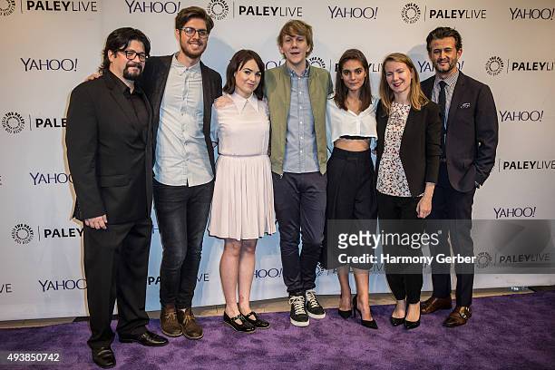 Josh Thomas, Thomas Ward, Caitlin Stasey, Emily Barclay, Belisa Balaban, Chris Loveall and Kent Rees attend the Paley Center for Media on October 22,...