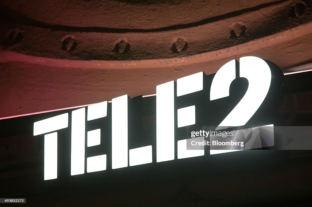 Tele2 Store An illuminated signs sits outside a Tele2 Russia Telecoms store in ...