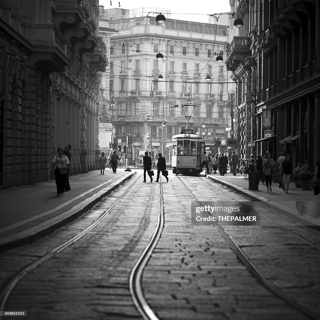 Tram way in Milan