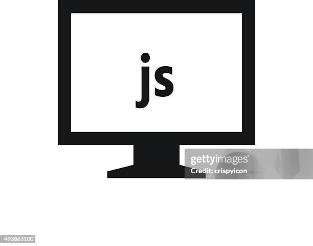 computer monitor icon on a white background. - singleseries - javascript stock illustrations