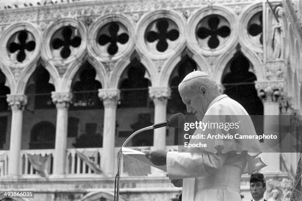 Pope John Paul II visits Venice and Mestre, 1985.