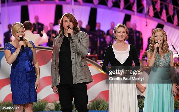 Megan Hilty, Caleb Johnson, Dianna Wiest and Jackie Evancho onstage at the 25th National Memorial Day Concert finale at the U.S. Capitol, West Lawn...