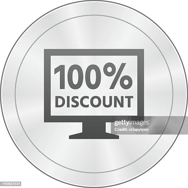 computer monitor icon on a round button. - sharpseries - retail computer display stock illustrations