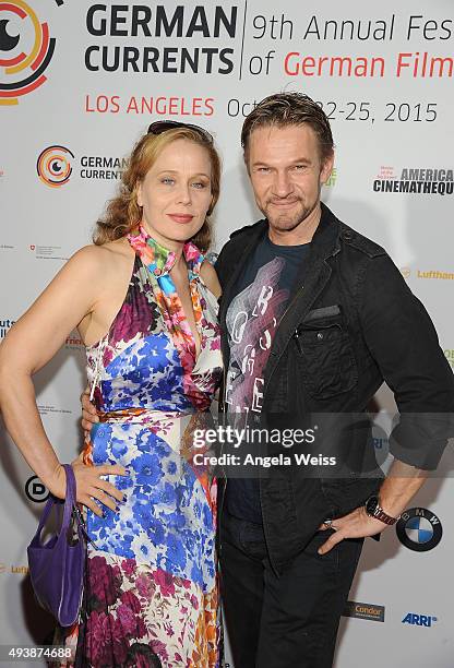 Actors Patricia Lueger and Thure Riefenstein attend the 9th annual German Currents Festival of German Film - opening night red carpet gala at the...