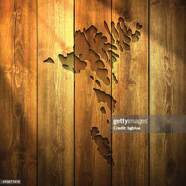 stockillustraties, clipart, cartoons en iconen met faeroe islands map on lit wooden background - faroe islands