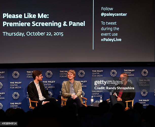 Actor/writer Thomas Ward, actor/creator Josh Thomas and senior entertainment editor Jarett Wieselman attend the discussion panel for "Please Like Me"...