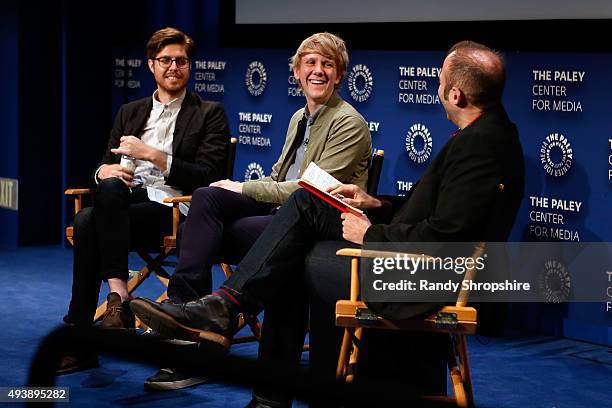 Actor/writer Thomas Ward, actor/creator Josh Thomas and senior entertainment editor Jarett Wieselman attend the discussion panel for "Please Like Me"...