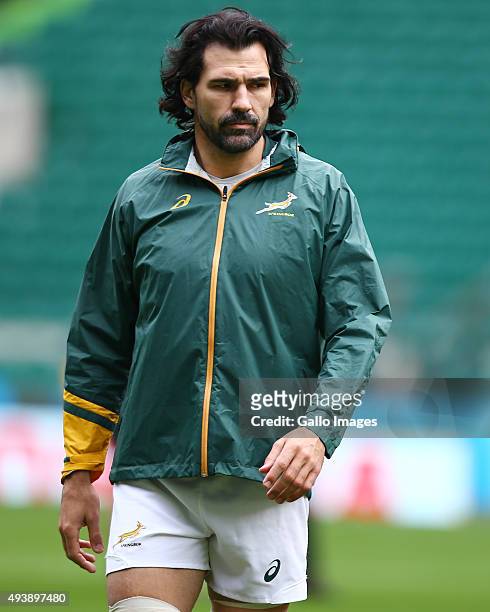 Victor Matfield during the South African national rugby team Captains Run at Twickenham Stadium on October 23, 2015 in London, England.