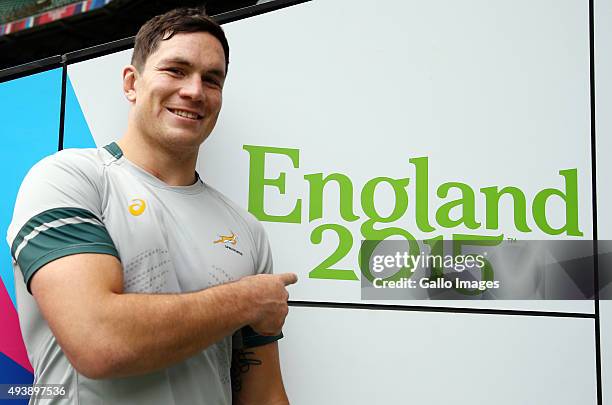 Francois Louw during the South African national rugby team Captains Run at Twickenham Stadium on October 23, 2015 in London, England.