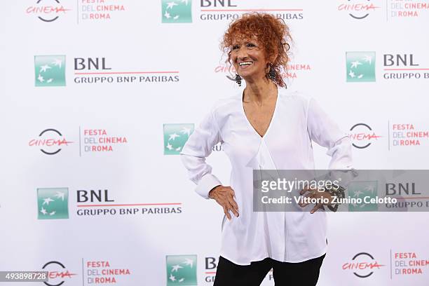 Anna Mazzamauro attends a photocall for 'Fantozzi' during the 10th Rome Film Fest on October 23, 2015 in Rome, Italy.