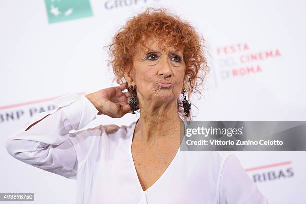 Anna Mazzamauro attends a photocall for 'Fantozzi' during the 10th Rome Film Fest on October 23, 2015 in Rome, Italy.