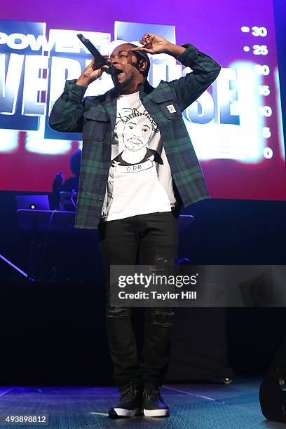 Rapper Kendrick Lamar performs during the 2015 Power 105.1 Powerhouse concert at Barclays Center on October 22, 2015 in New York City.