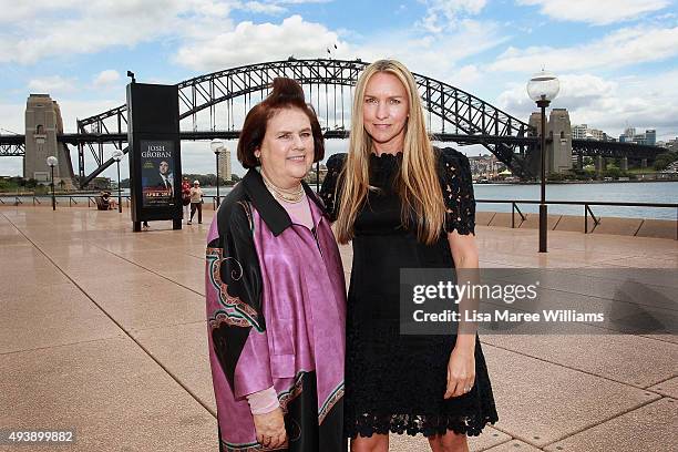 Suzie Menkes and Collette Dinnigan arrive at the Australian Fashion Laureate Awards at Sydney Opera House on October 23, 2015 in Sydney, Australia.