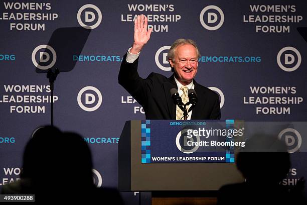 Lincoln Chafee, former governor of Rhode Island and former 2016 Democratic presidential candidate, speaks at the Democratic National Committee's...