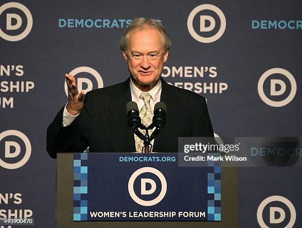 Former Gov. Lincoln Chafee announces his decision to drop out of the race for the 2016 Democratic Presidential nomination, at the Democratic National...