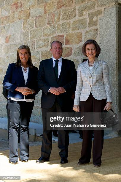 Queen Sofia of Spain and Ana Mato visit 'Real Monasterio San Jeronimo de Yuste' on May 26, 2014 in Cuacos de Yuste, Spain.