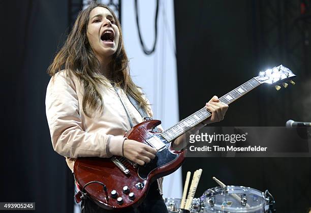 Danielle Haim of HAIM performs during the Saquatch! Music Festival at the Gorge Amphitheater on May 25, 2014 in George, Washington.