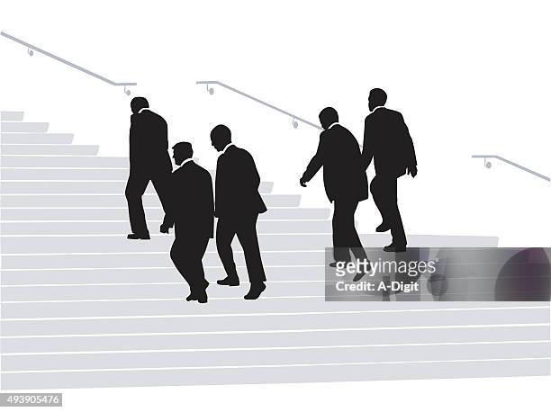 企業のステップ - 階段　のぼる点のイラスト素材／クリップアート素材／マンガ素材／アイコン素材