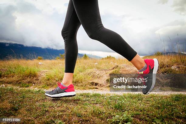jogging - legs in nylon bildbanksfoton och bilder