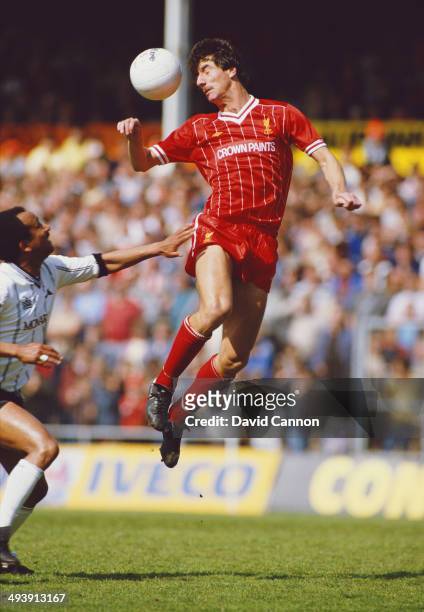 Liverpool player Ian Rush is challenged by Pedro Richardsof Notts County during a League Division One match between Notts County and Liverpool at...