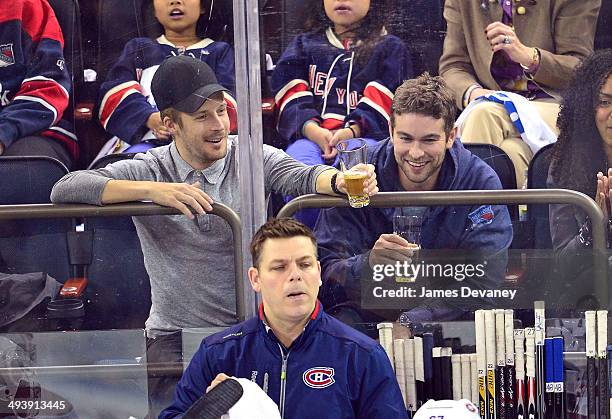 Chace Crawford attends Montreal Canadiens vs New York Rangers playoff game at Madison Square Garden on May 25, 2014 in New York City.