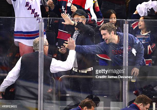 Chace Crawford attends Montreal Canadiens vs New York Rangers playoff game at Madison Square Garden on May 25, 2014 in New York City.