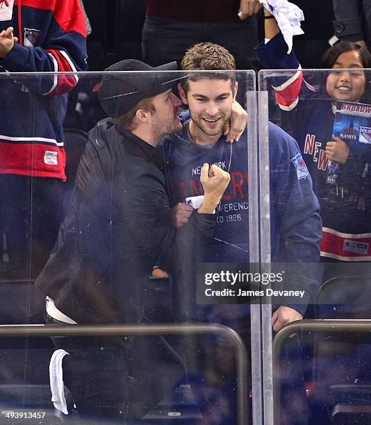 Chace Crawford attends Montreal Canadiens vs New York Rangers playoff game at Madison Square Garden on May 25, 2014 in New York City.