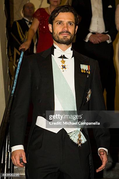 Prince Carl Phillip of Sweden attend The Royal Swedish Academy of Engineering Sciences' Formal Gathering on October 23rd, 2015 in Stockholm, Sweden.