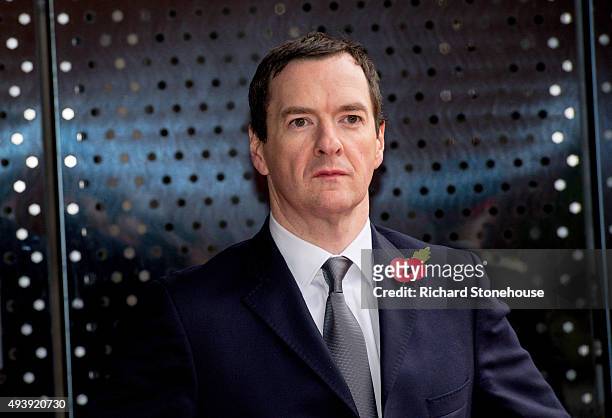 Chancellor of the Exchequer George Osborne waits for The President of the People's Republic of China Xi Jinping to arrive to tour the National...