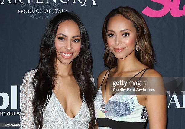 Chyna Rose Stevens and her Sister Amber Stevens West attend Star Magazine's Scene Stealers party at The W Hollywood on October 22, 2015 in Hollywood,...