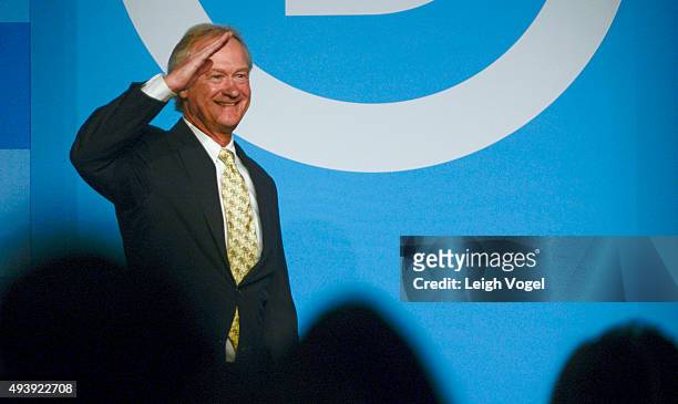 Governor Lincoln Chafee speaks during the Democratic National Committee 22nd Annual Women's Leadership Forum National Issues Conferenceat Grand Hyatt...