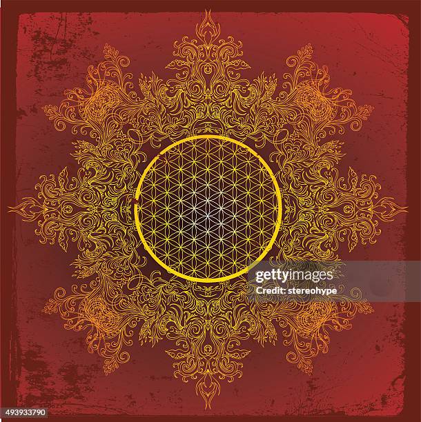 flower of life - sacred geometry stock illustrations