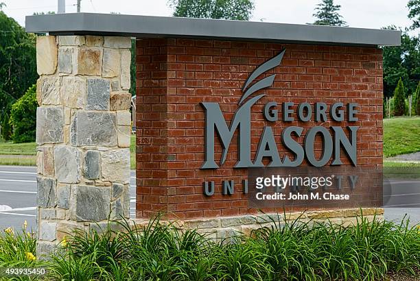 george mason university sign - fairfax virginia stock pictures, royalty-free photos & images