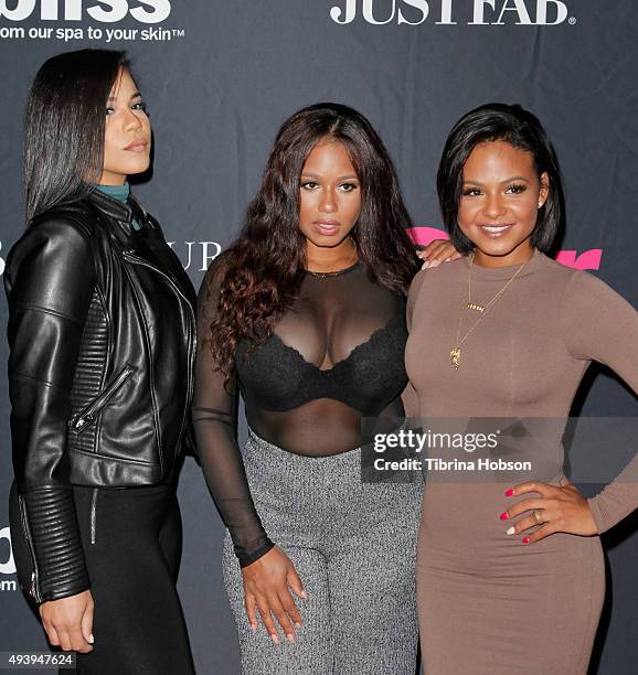 Liz Milian, Danielle Milian and Christina Milian attend Star Magazine's Scene Stealers party at W Hollywood on October 22, 2015 in Hollywood,...