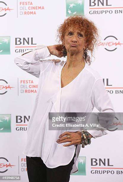 Anna Mazzamauro attends a photocall for 'Fantozzi' during the 10th Rome Film Fest at Auditorium Parco Della Musica on October 23, 2015 in Rome, Italy.