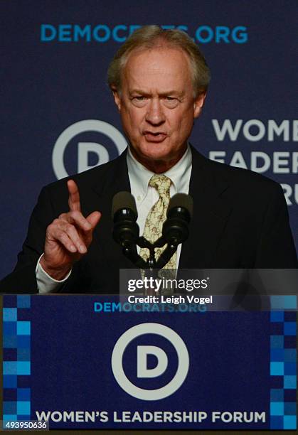 Governor Lincoln Chafee speaks during the Democratic National Committee 22nd Annual Women's Leadership Forum National Issues Conferenceat Grand Hyatt...