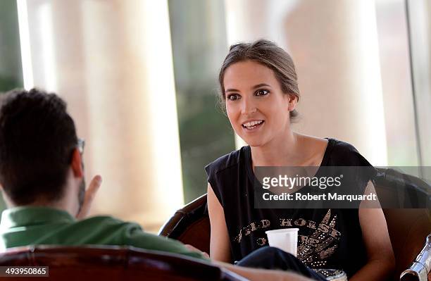 Ana Fernandez is seen on the set of her latest movie 'Solo Quimica' at the Antic Casino de Barcelona on May 26, 2014 in Barcelona, Spain.