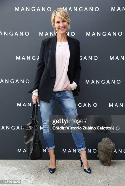 Ellen Hidding attends the Mangano fashion show on May 26, 2014 in Milan, Italy.