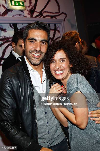 Director Amelle Chahbi and humorist Ary Abittan attend "Amour Sur Place" Paris Premiere at Cinema Gaumont Capucine on May 26, 2014 in Paris, France.